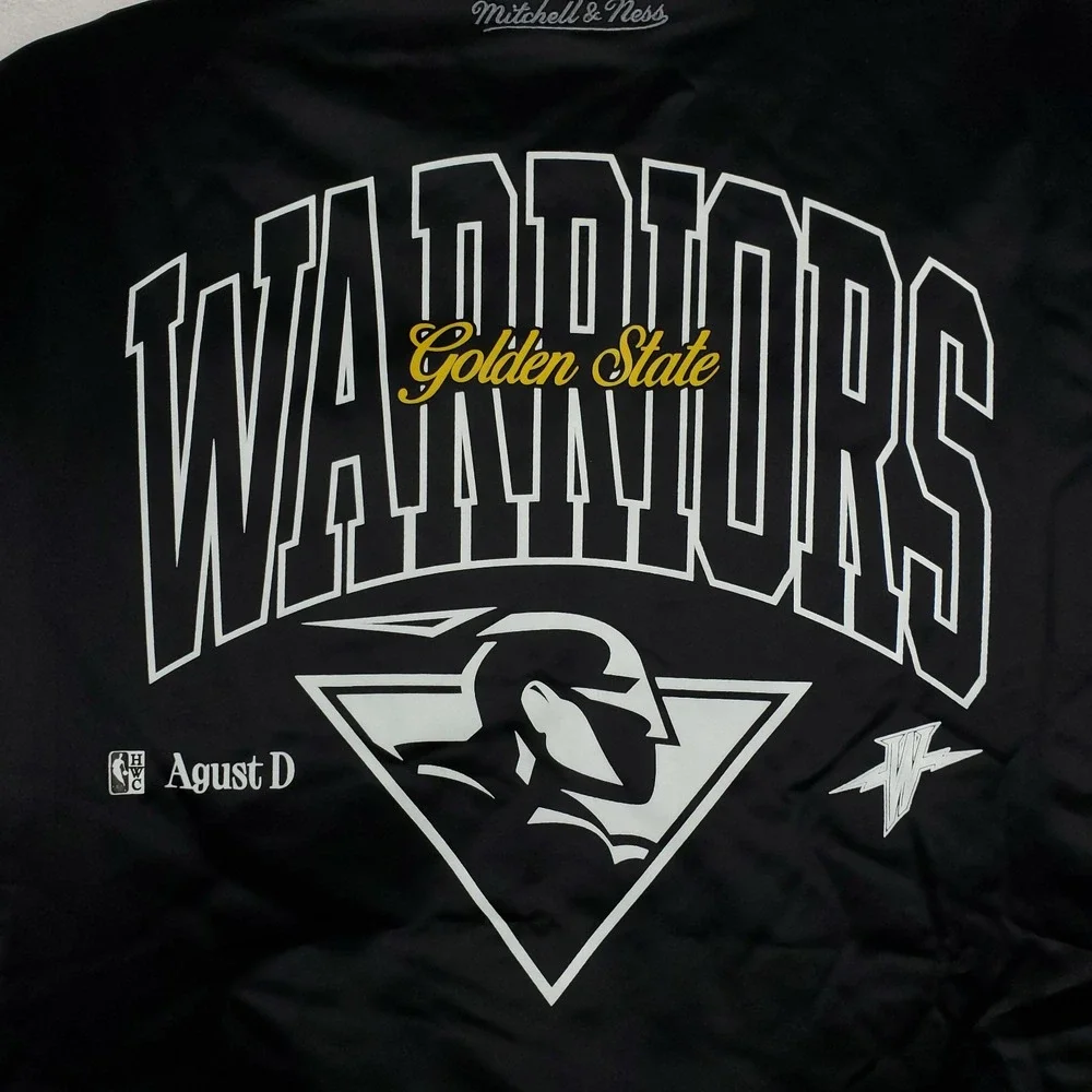 Suga BST GS Warriors Mitchell & Ness NBA XL XLarge Jacket‎ Agust D Collab NWT